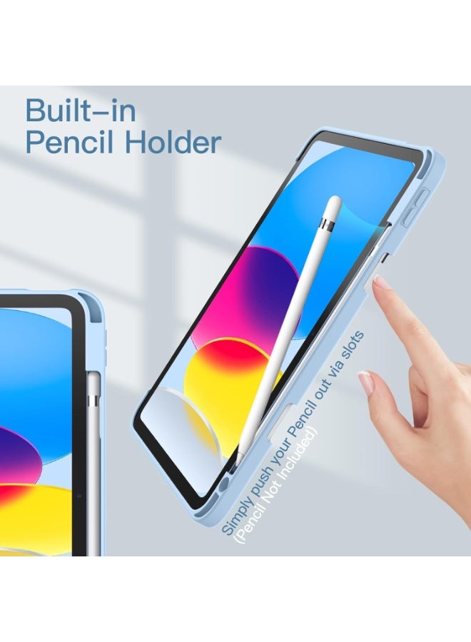 غطاء لجهاز iPad A16 من الجيل الحادي عشر مقاس 11 بوصة 2025، وجهاز iPad من الجيل العاشر 2022 مقاس 10.9 بوصة مع حامل قلم، وحافظة رفيعة شفافة، ووظيفة التنبيه/السكون التلقائي - Image 5